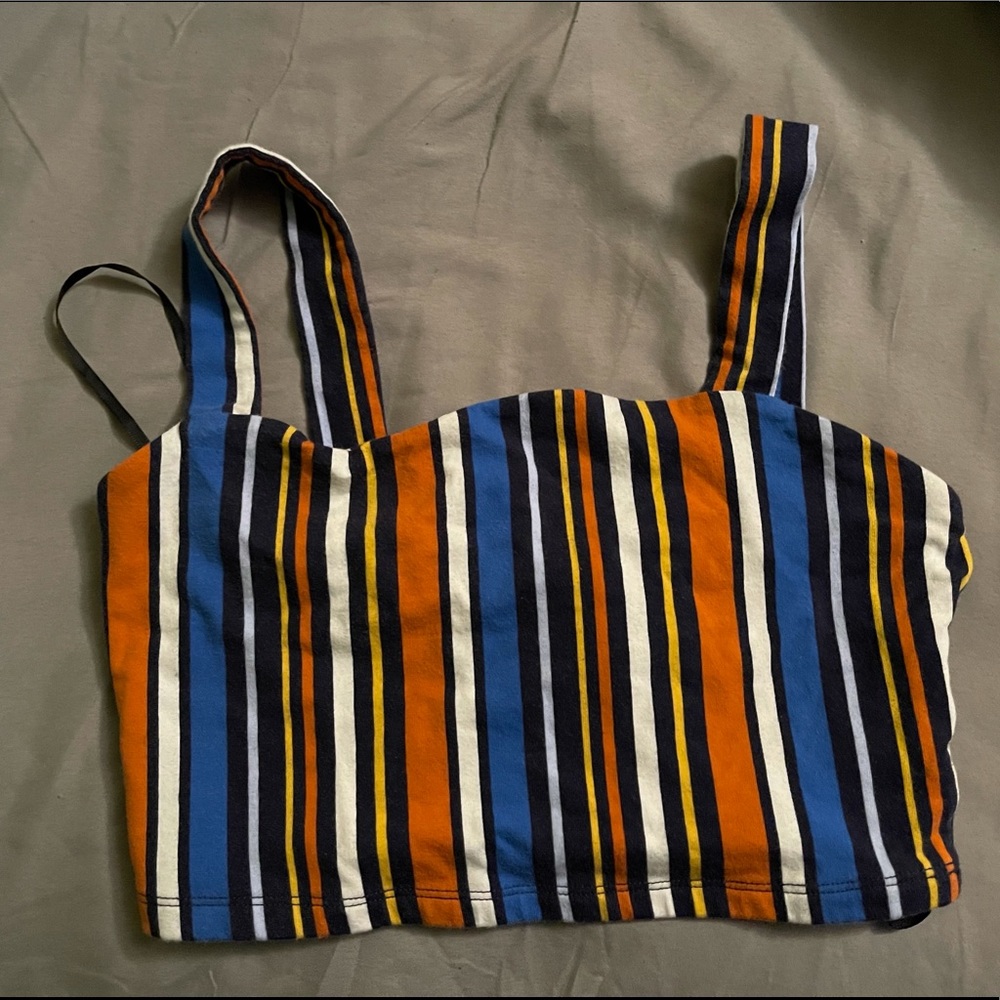 Stripe Sweetheart Tank Crop Top